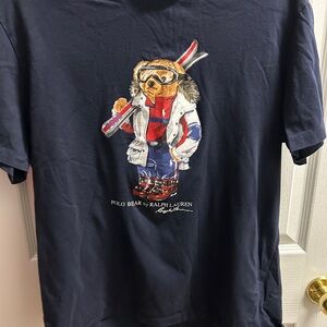 Ralph Lauren Navy Polo Bear Graphic Large T-Shirt